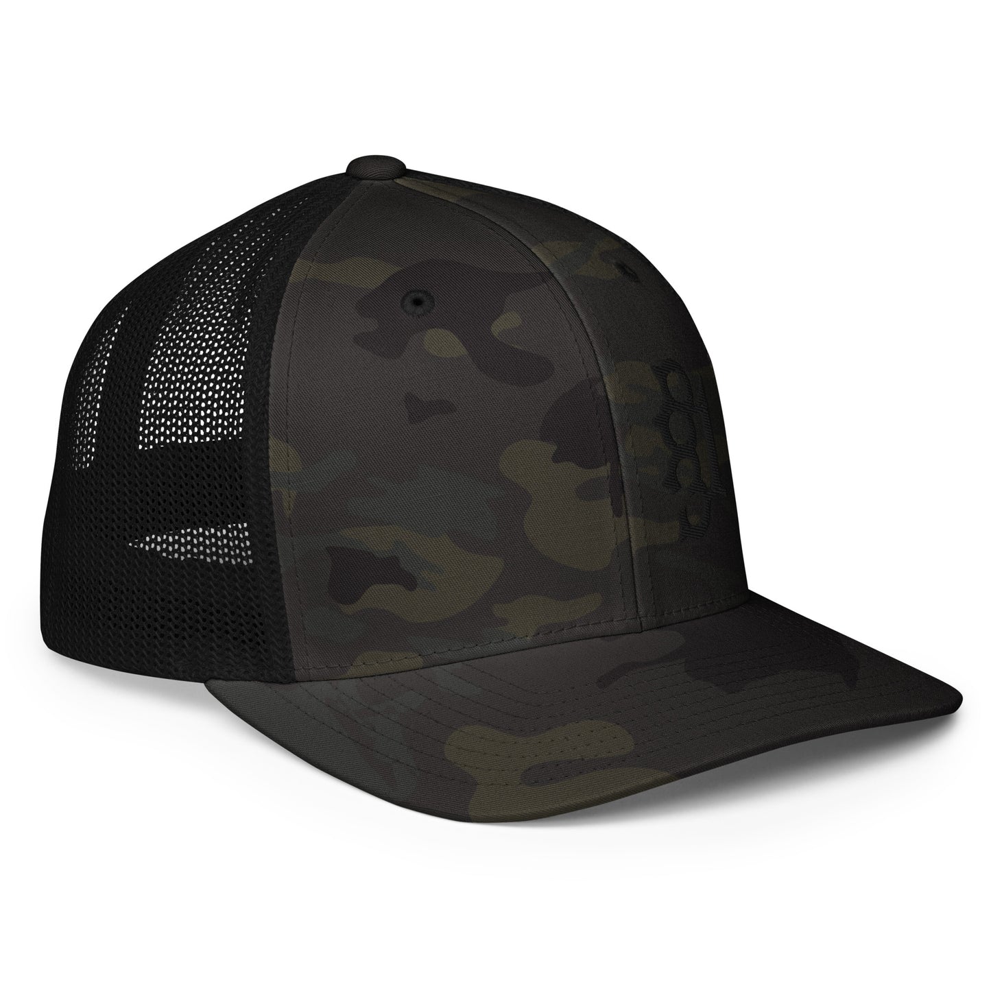 831 KNUCKLES FLEXFIT BLACK CAMO HAT SIDE