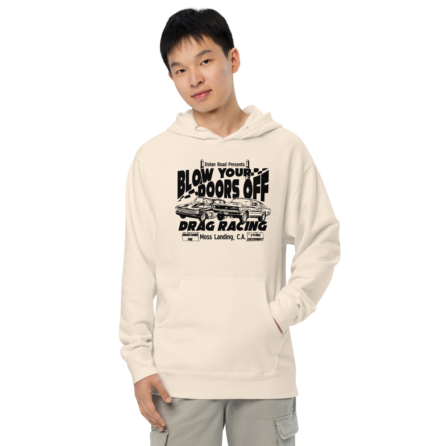 DOLAN ROAD MOSS LANDING DRAG RACING HOODIE MENS FRONT